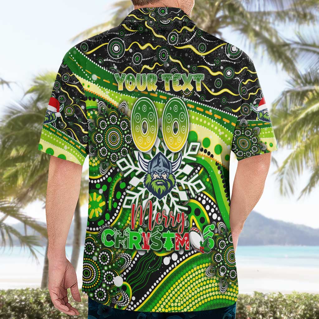 Merry Christmas Raiders Hawaiian Shirt Aboriginal Santa Rugby Mascot - Canberra - Vibe Hoodie Shop