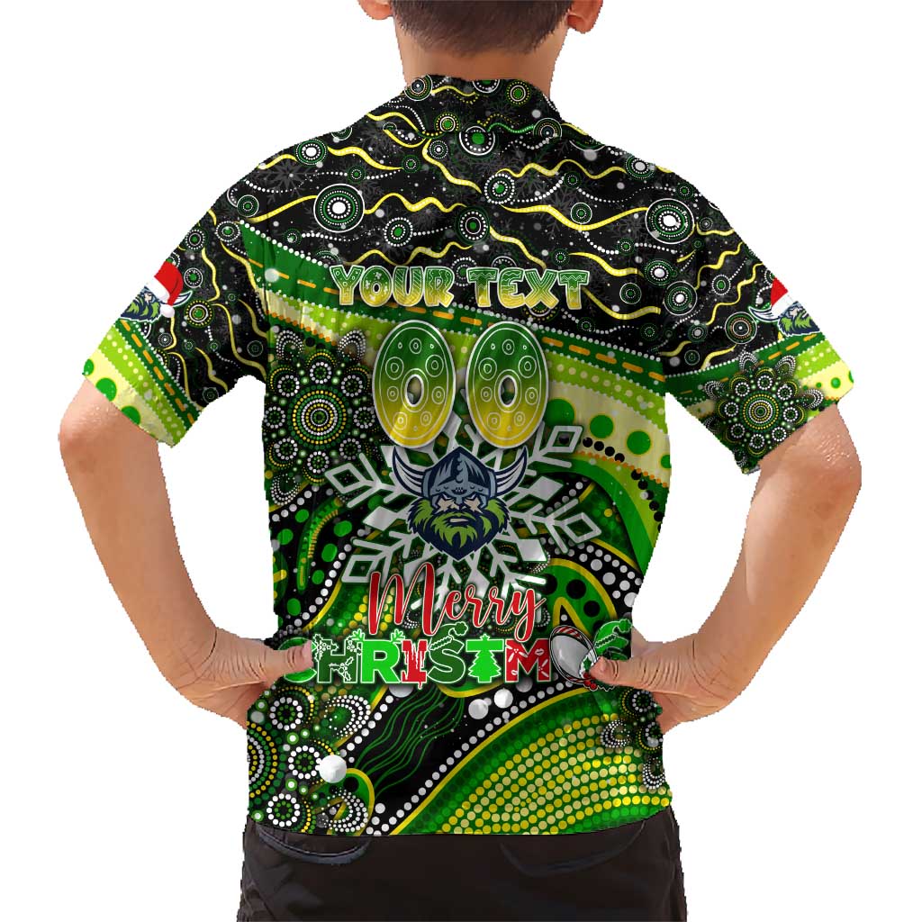 Merry Christmas Raiders Hawaiian Shirt Aboriginal Santa Rugby Mascot - Canberra - Vibe Hoodie Shop