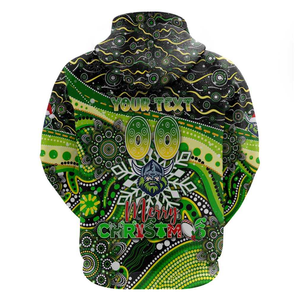 Merry Christmas Raiders Hoodie Aboriginal Santa Rugby Mascot - Canberra - Vibe Hoodie Shop