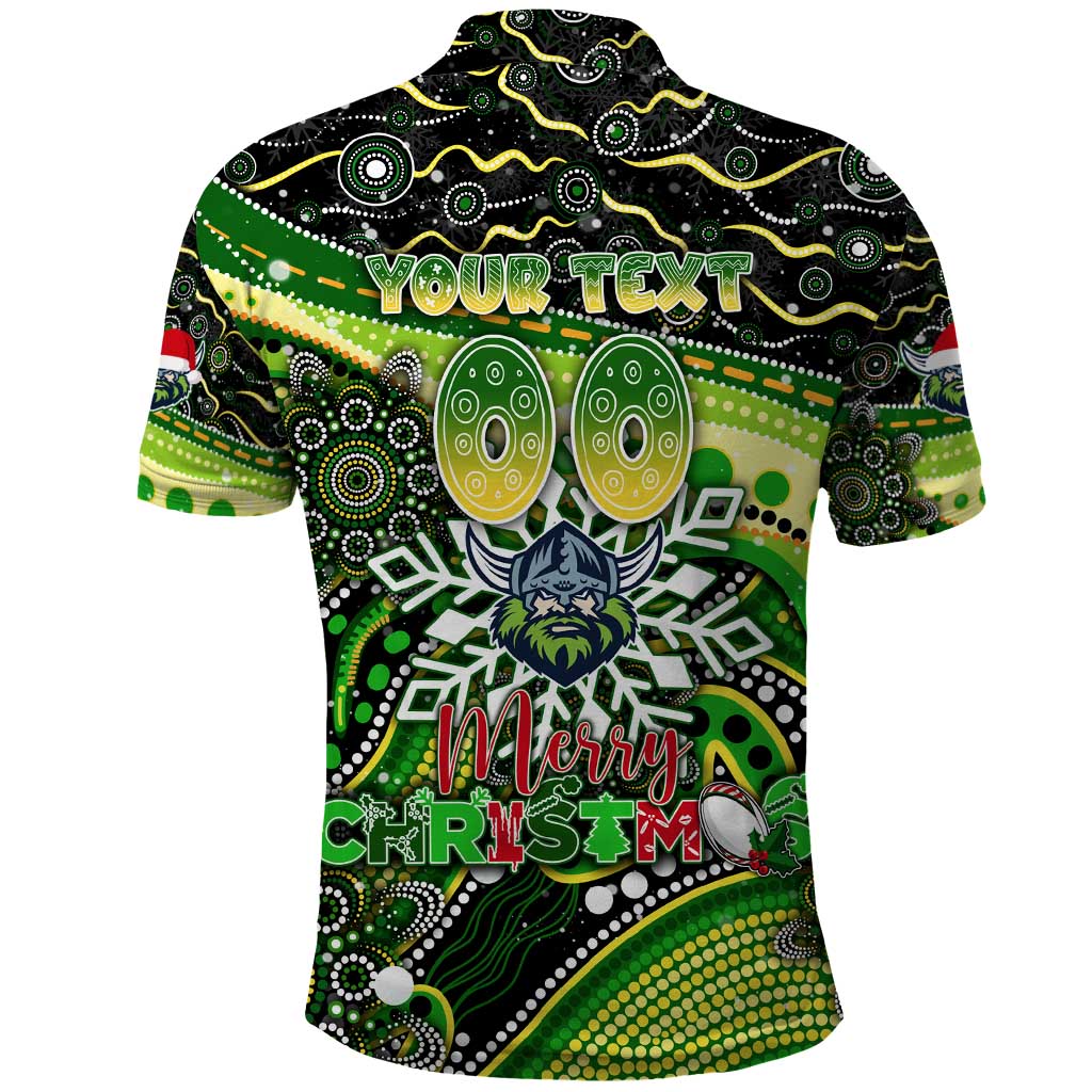 Merry Christmas Raiders Polo Shirt Aboriginal Santa Rugby Mascot - Canberra - Vibe Hoodie Shop