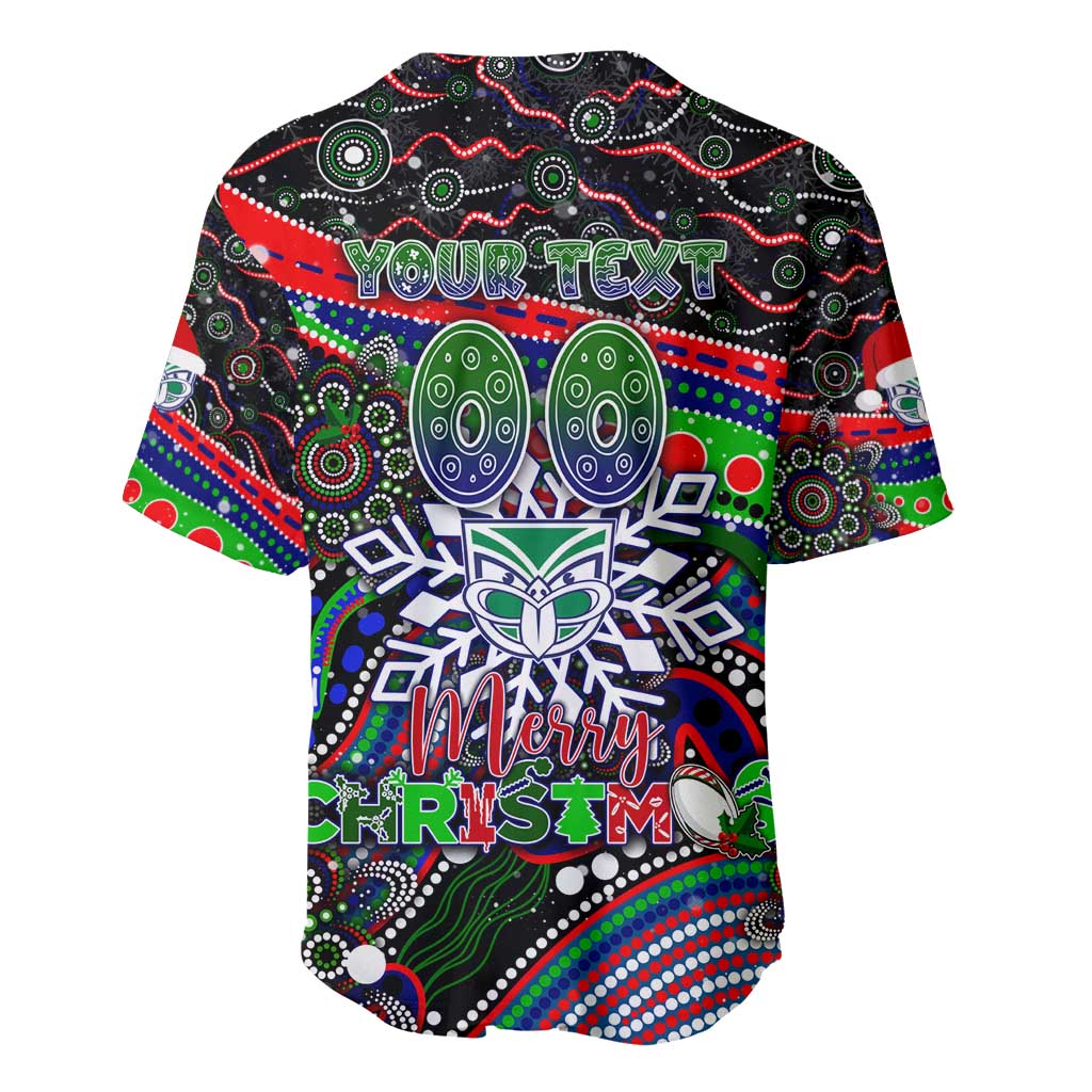 Merry Christmas New Zealand Warriors Baseball Jersey Aboriginal Santa Rugby Mascot - Vibe Hoodie Shop