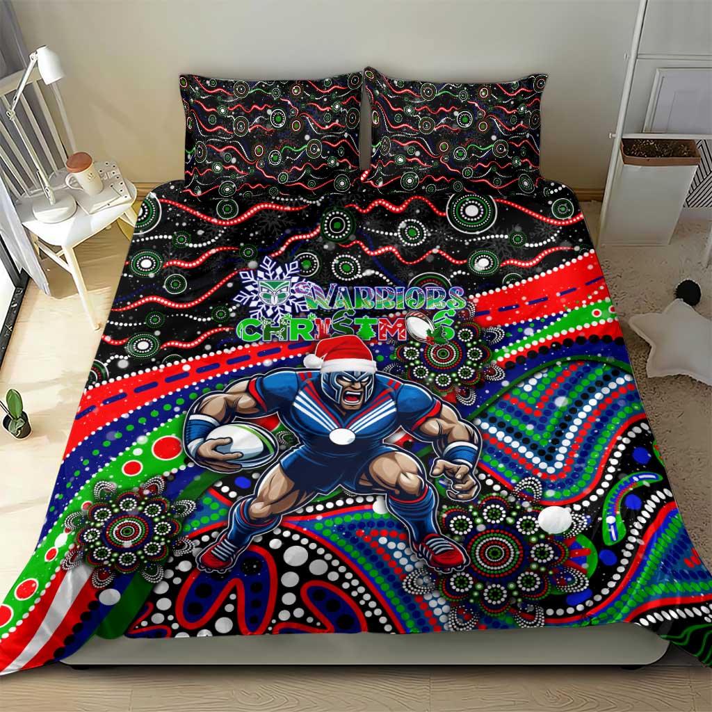 Merry Christmas New Zealand Warriors Bedding Set Aboriginal Santa Rugby Mascot - Vibe Hoodie Shop