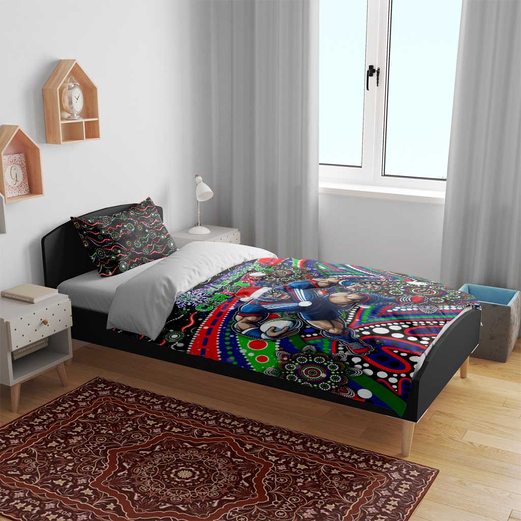 Merry Christmas New Zealand Warriors Bedding Set Aboriginal Santa Rugby Mascot - Vibe Hoodie Shop