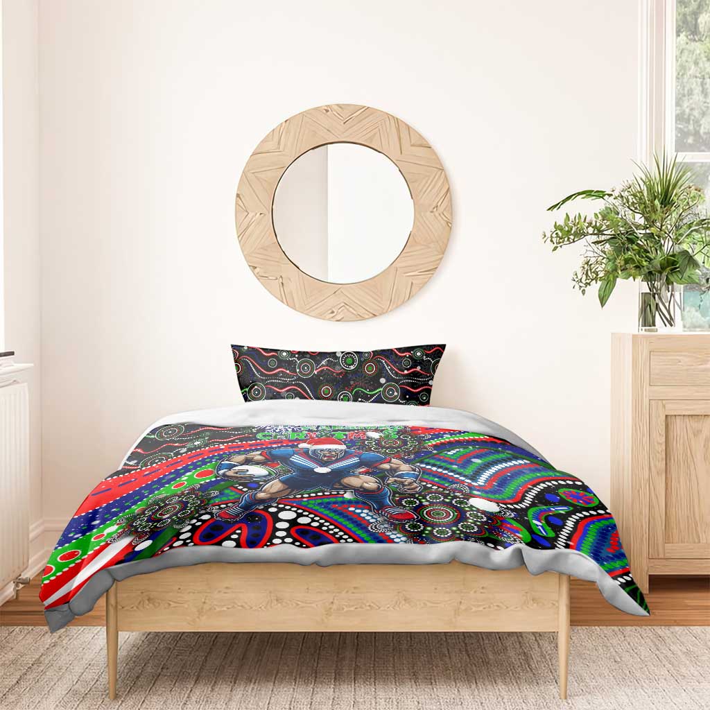Merry Christmas New Zealand Warriors Bedding Set Aboriginal Santa Rugby Mascot - Vibe Hoodie Shop