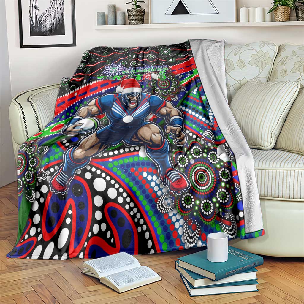Merry Christmas New Zealand Warriors Blanket Aboriginal Santa Rugby Mascot - Vibe Hoodie Shop