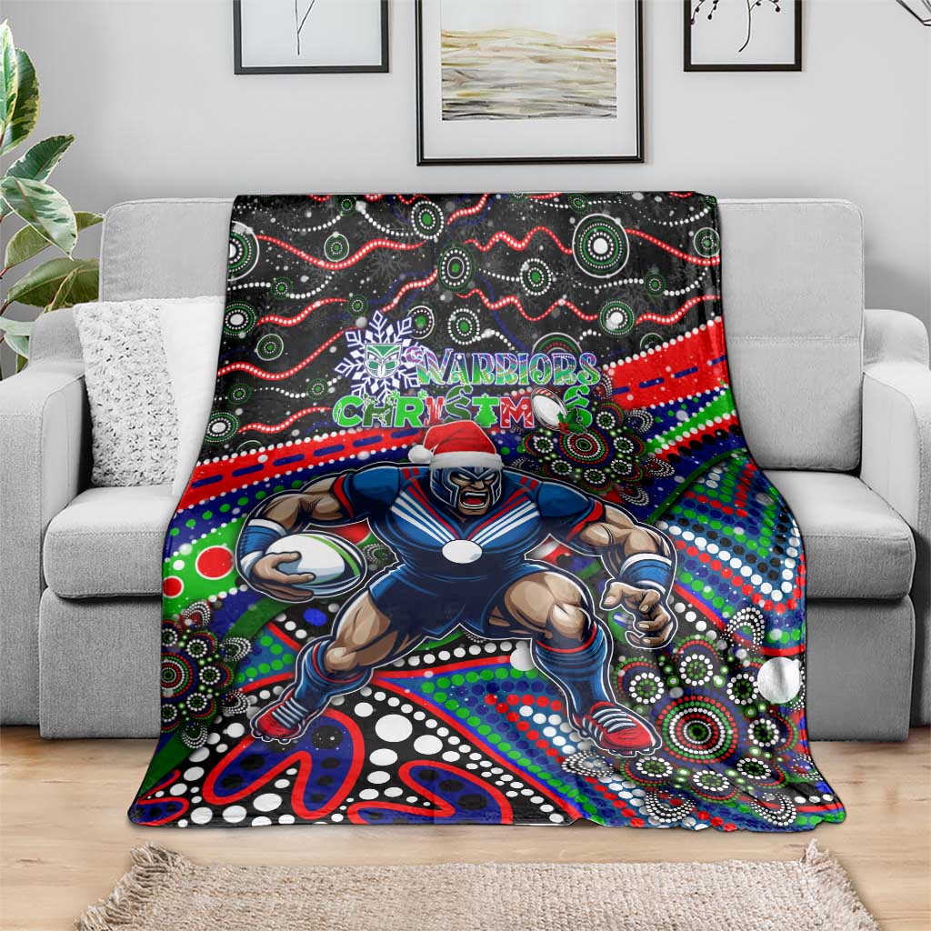 Merry Christmas New Zealand Warriors Blanket Aboriginal Santa Rugby Mascot - Vibe Hoodie Shop