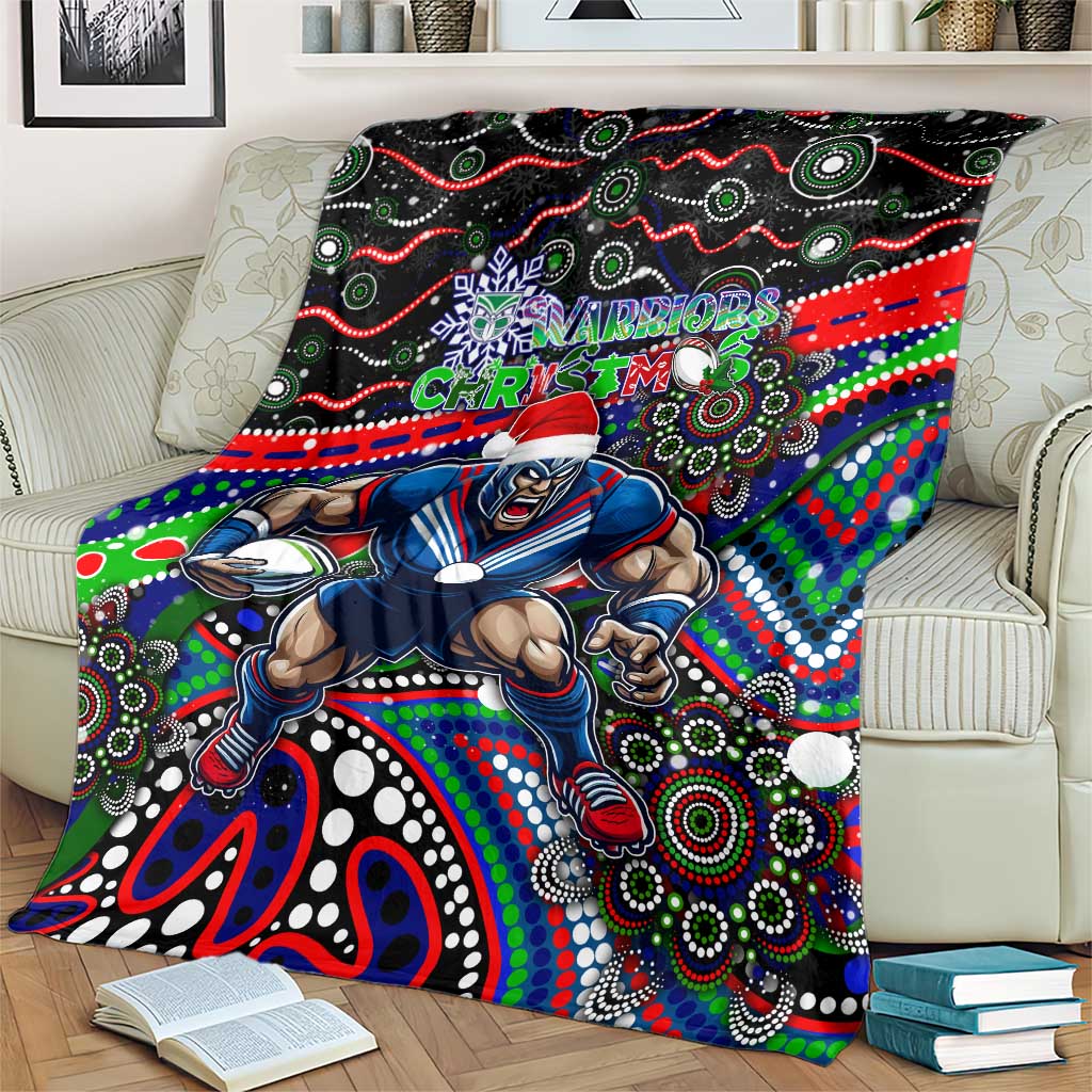 Merry Christmas New Zealand Warriors Blanket Aboriginal Santa Rugby Mascot - Vibe Hoodie Shop