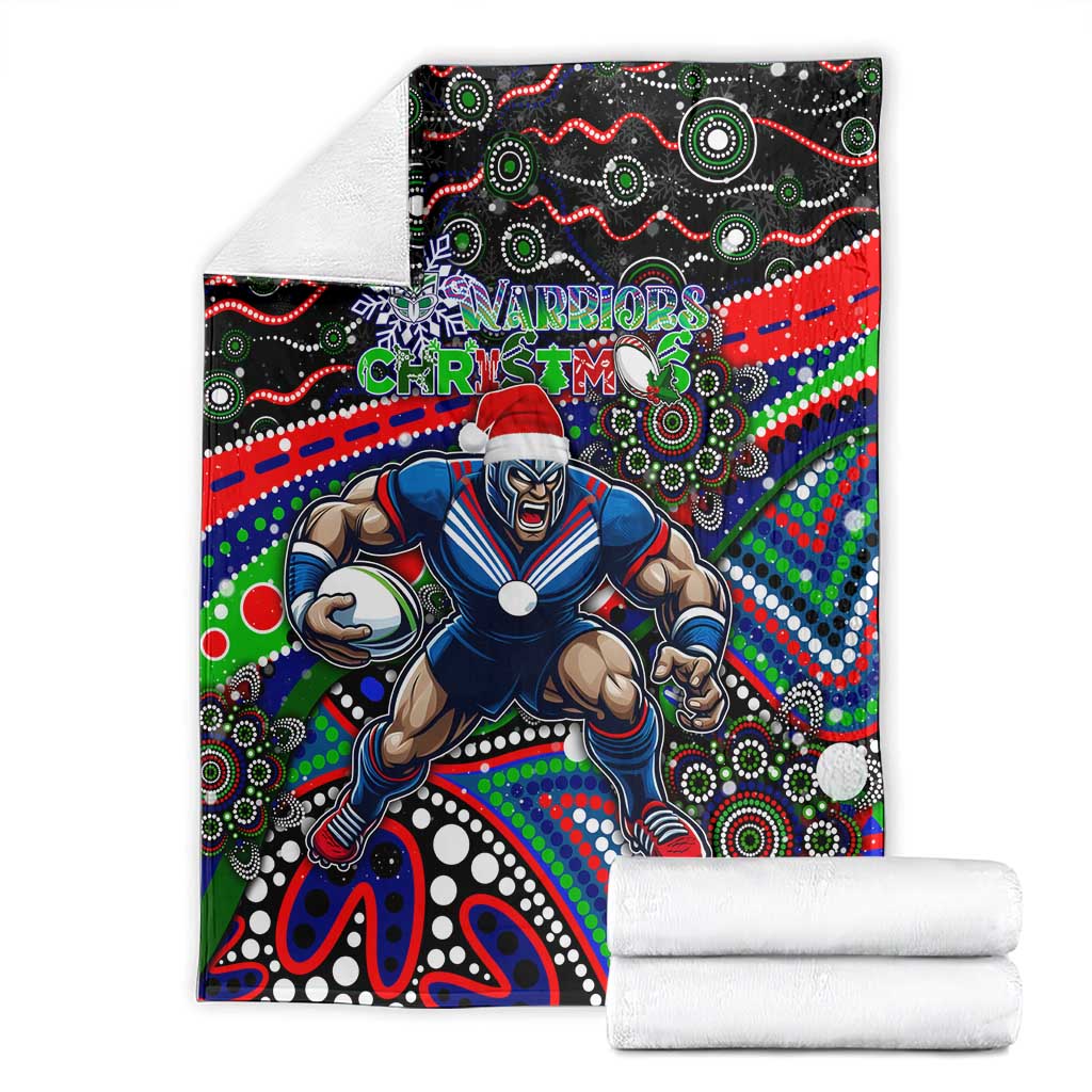 Merry Christmas New Zealand Warriors Blanket Aboriginal Santa Rugby Mascot - Vibe Hoodie Shop