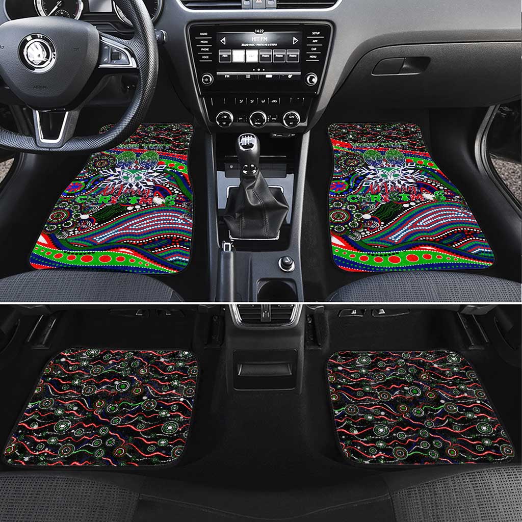 Merry Christmas New Zealand Warriors Car Mats Aboriginal Santa Rugby Mascot
