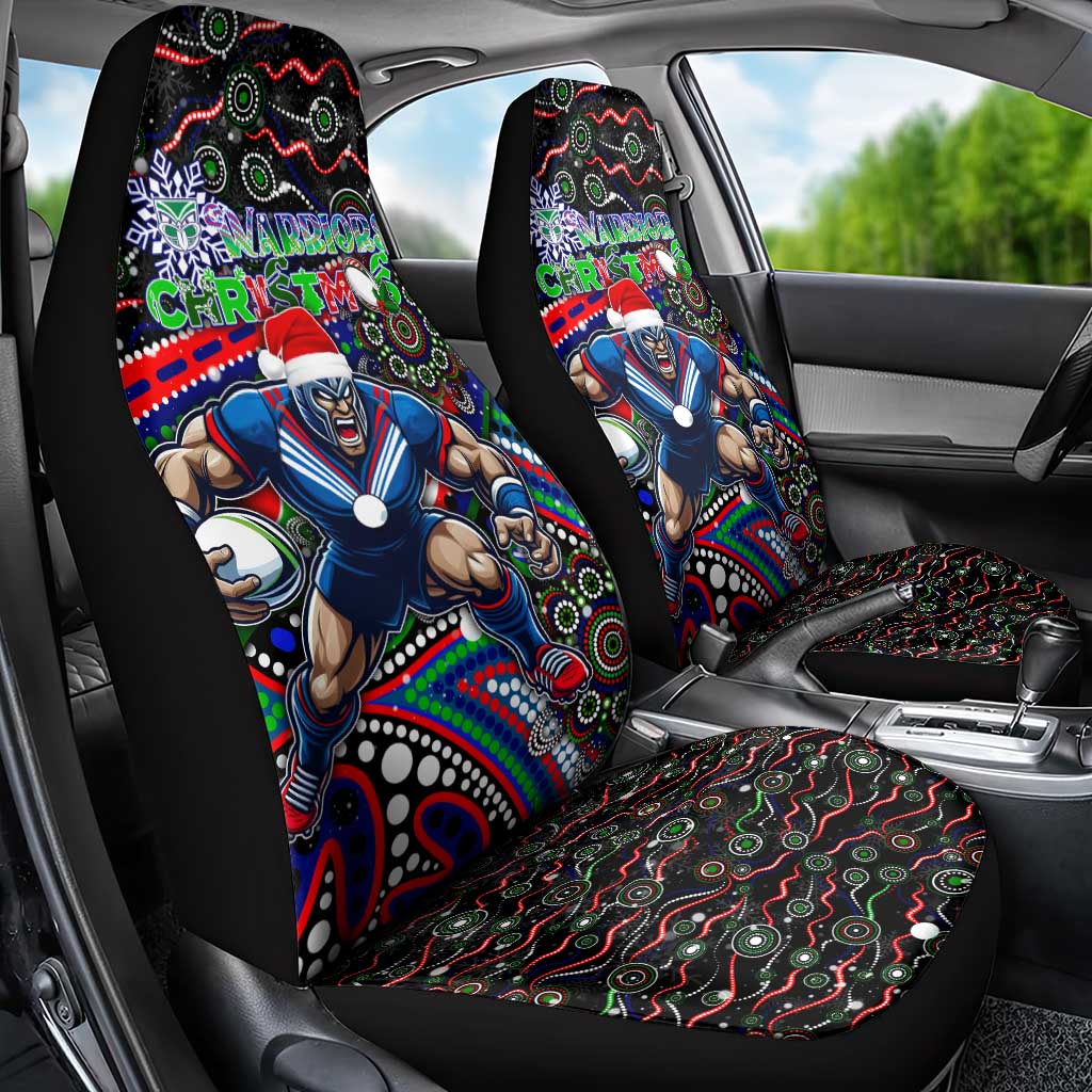 Merry Christmas New Zealand Warriors Car Seat Cover Aboriginal Santa Rugby Mascot - Vibe Hoodie Shop