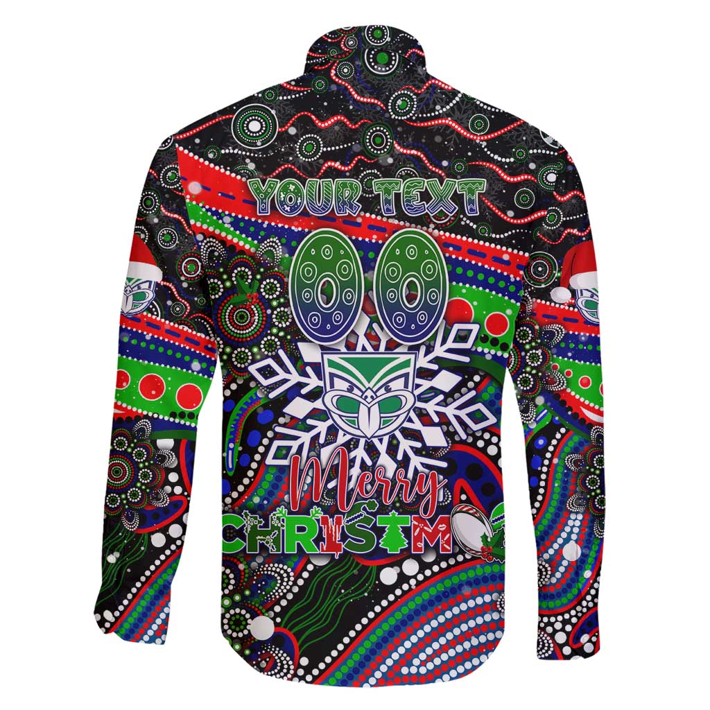 Merry Christmas New Zealand Warriors Family Matching Short Sleeve Bodycon Dress and Hawaiian Shirt Aboriginal Santa Rugby Mascot