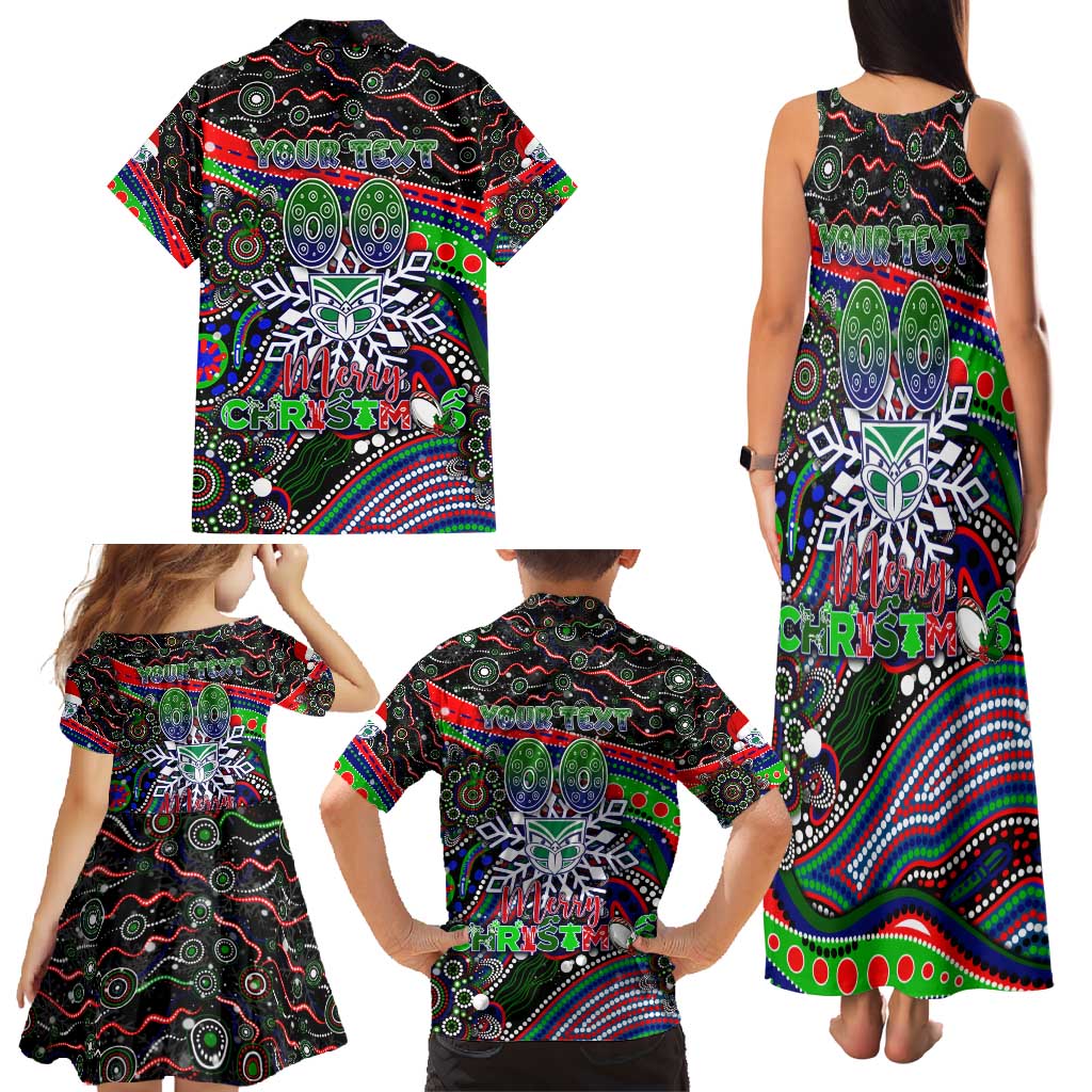 Merry Christmas New Zealand Warriors Family Matching Tank Maxi Dress and Hawaiian Shirt Aboriginal Santa Rugby Mascot