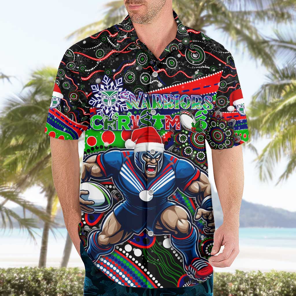 Merry Christmas New Zealand Warriors Hawaiian Shirt Aboriginal Santa Rugby Mascot - Vibe Hoodie Shop