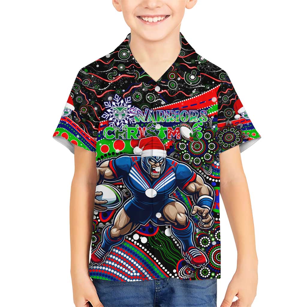 Merry Christmas New Zealand Warriors Hawaiian Shirt Aboriginal Santa Rugby Mascot - Vibe Hoodie Shop