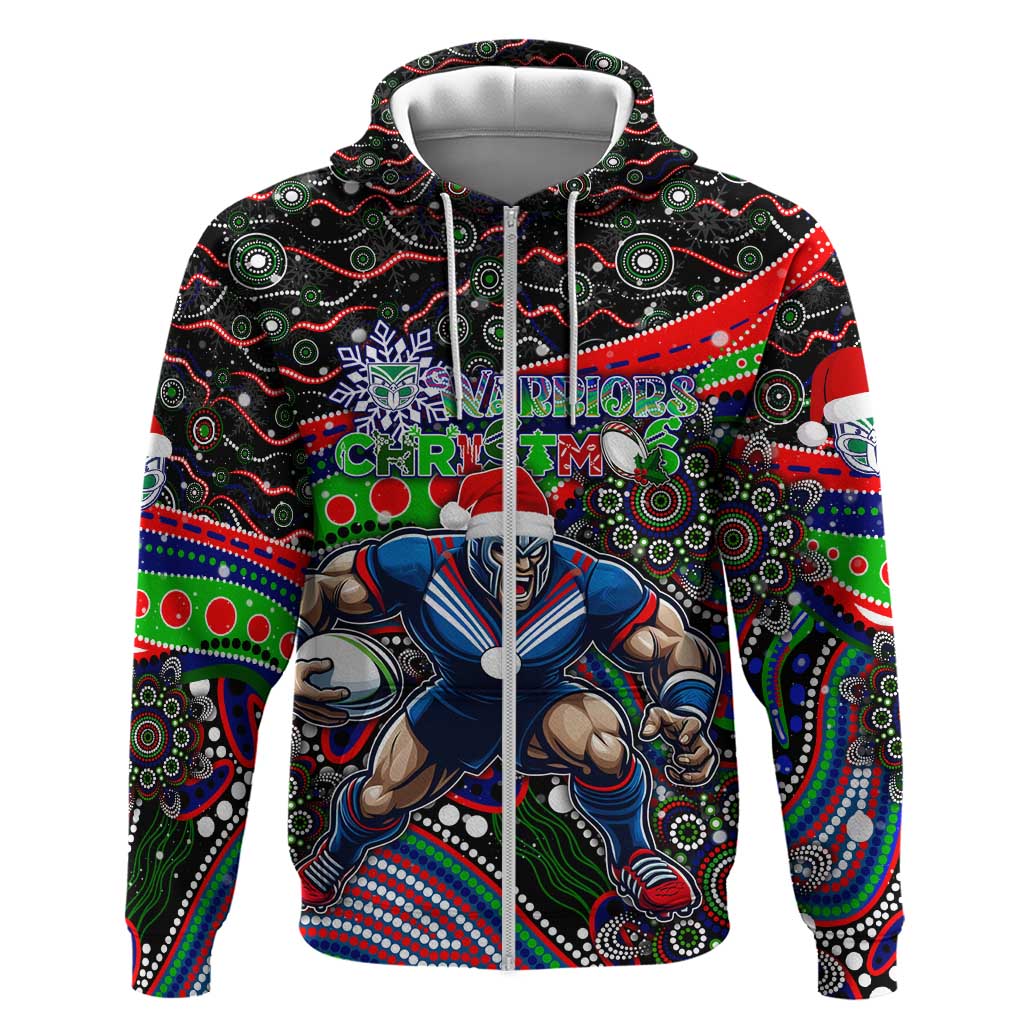 Merry Christmas New Zealand Warriors Hoodie Aboriginal Santa Rugby Mascot - Vibe Hoodie Shop