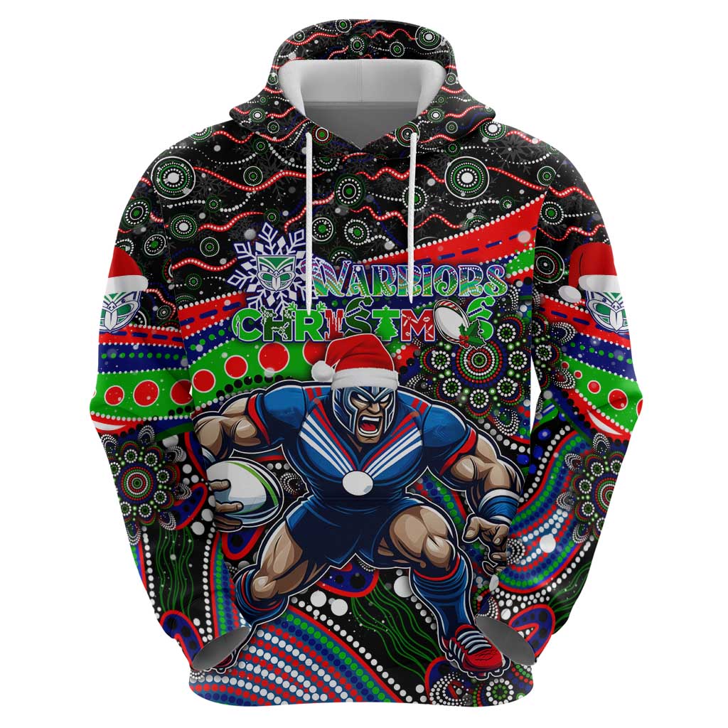 Merry Christmas New Zealand Warriors Hoodie Aboriginal Santa Rugby Mascot - Vibe Hoodie Shop