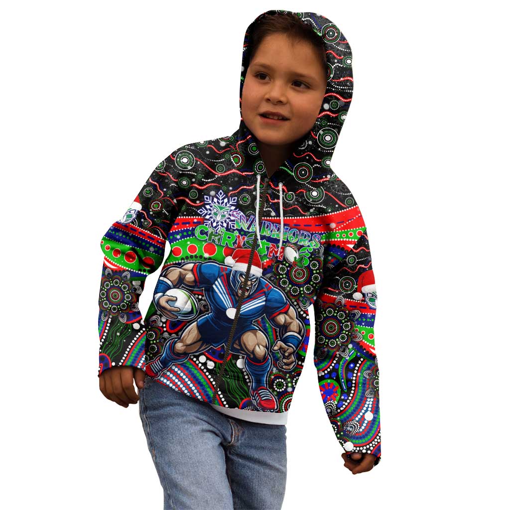 Merry Christmas New Zealand Warriors Kid Hoodie Aboriginal Santa Rugby Mascot - Vibe Hoodie Shop