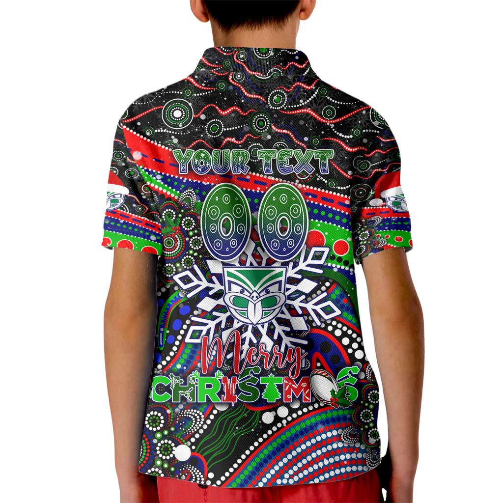 Merry Christmas New Zealand Warriors Kid Polo Shirt Aboriginal Santa Rugby Mascot - Vibe Hoodie Shop