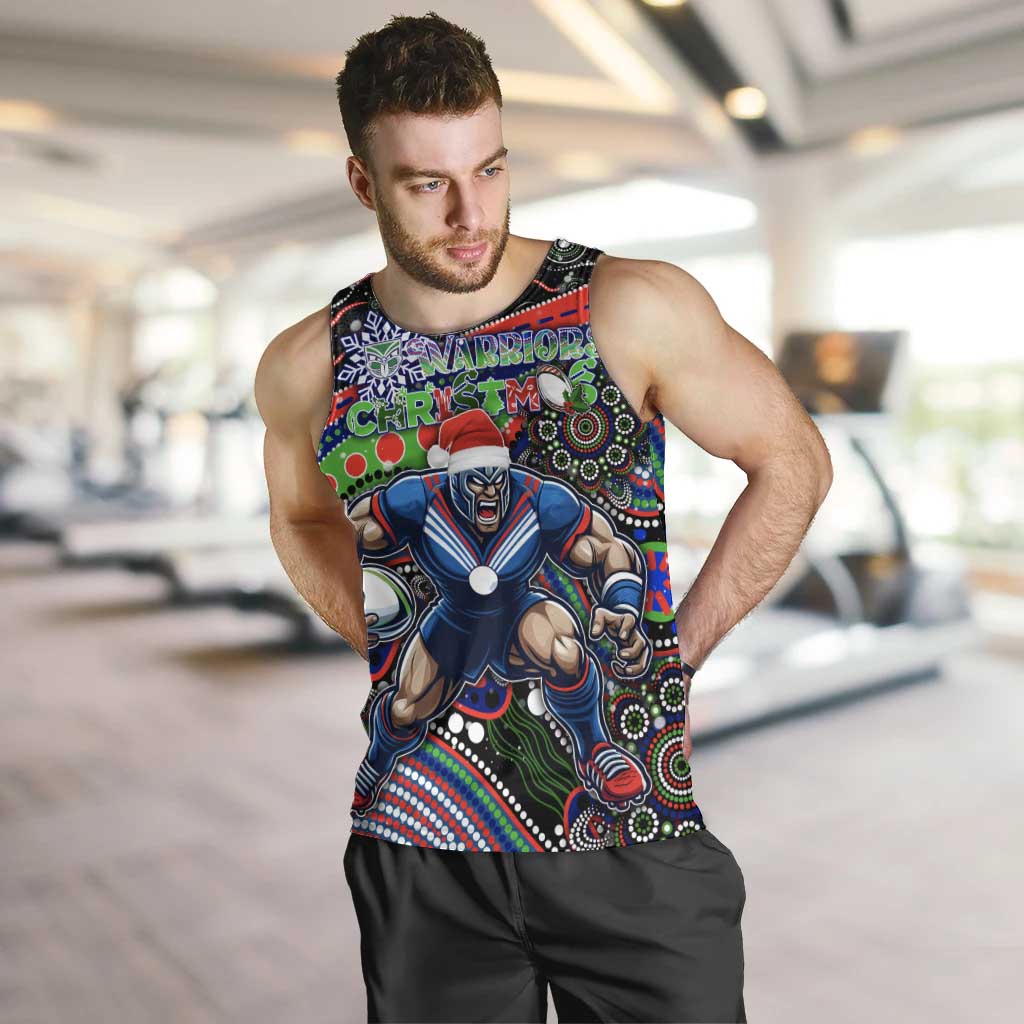 Merry Christmas New Zealand Warriors Men Tank Top Aboriginal Santa Rugby Mascot - Vibe Hoodie Shop