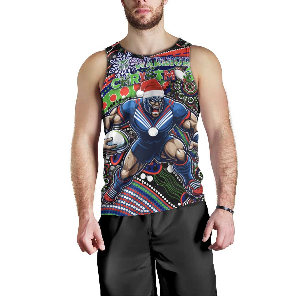 Merry Christmas New Zealand Warriors Men Tank Top Aboriginal Santa Rugby Mascot - Vibe Hoodie Shop