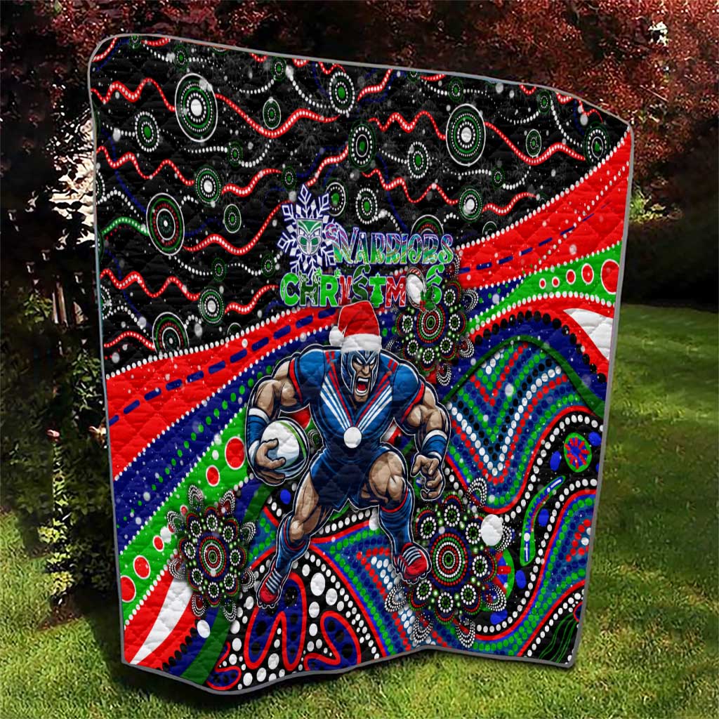 Merry Christmas New Zealand Warriors Quilt Aboriginal Santa Rugby Mascot - Vibe Hoodie Shop