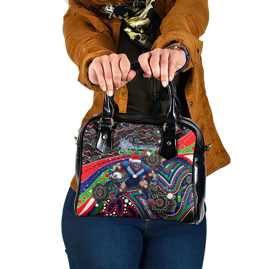 Merry Christmas New Zealand Warriors Shoulder Handbag Aboriginal Santa Rugby Mascot - Vibe Hoodie Shop