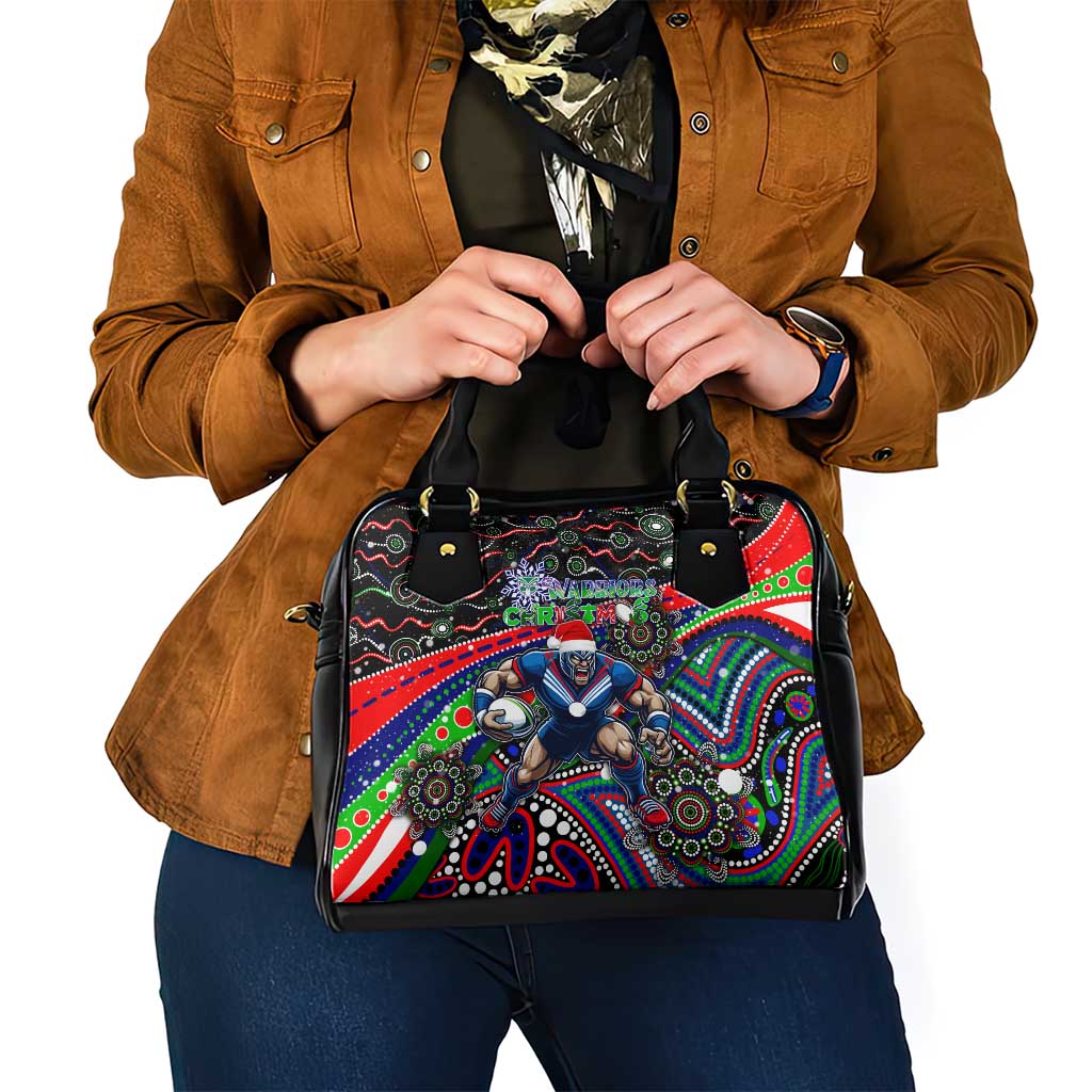 Merry Christmas New Zealand Warriors Shoulder Handbag Aboriginal Santa Rugby Mascot - Vibe Hoodie Shop