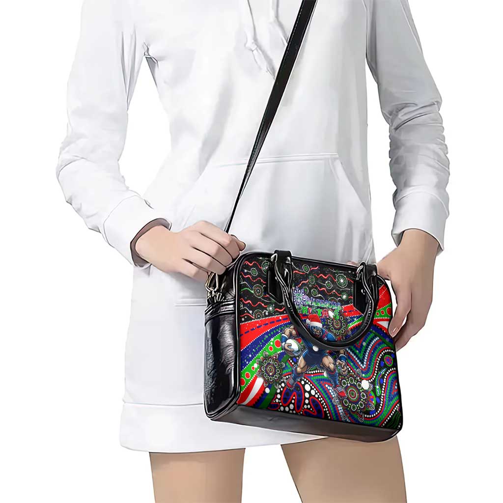 Merry Christmas New Zealand Warriors Shoulder Handbag Aboriginal Santa Rugby Mascot - Vibe Hoodie Shop