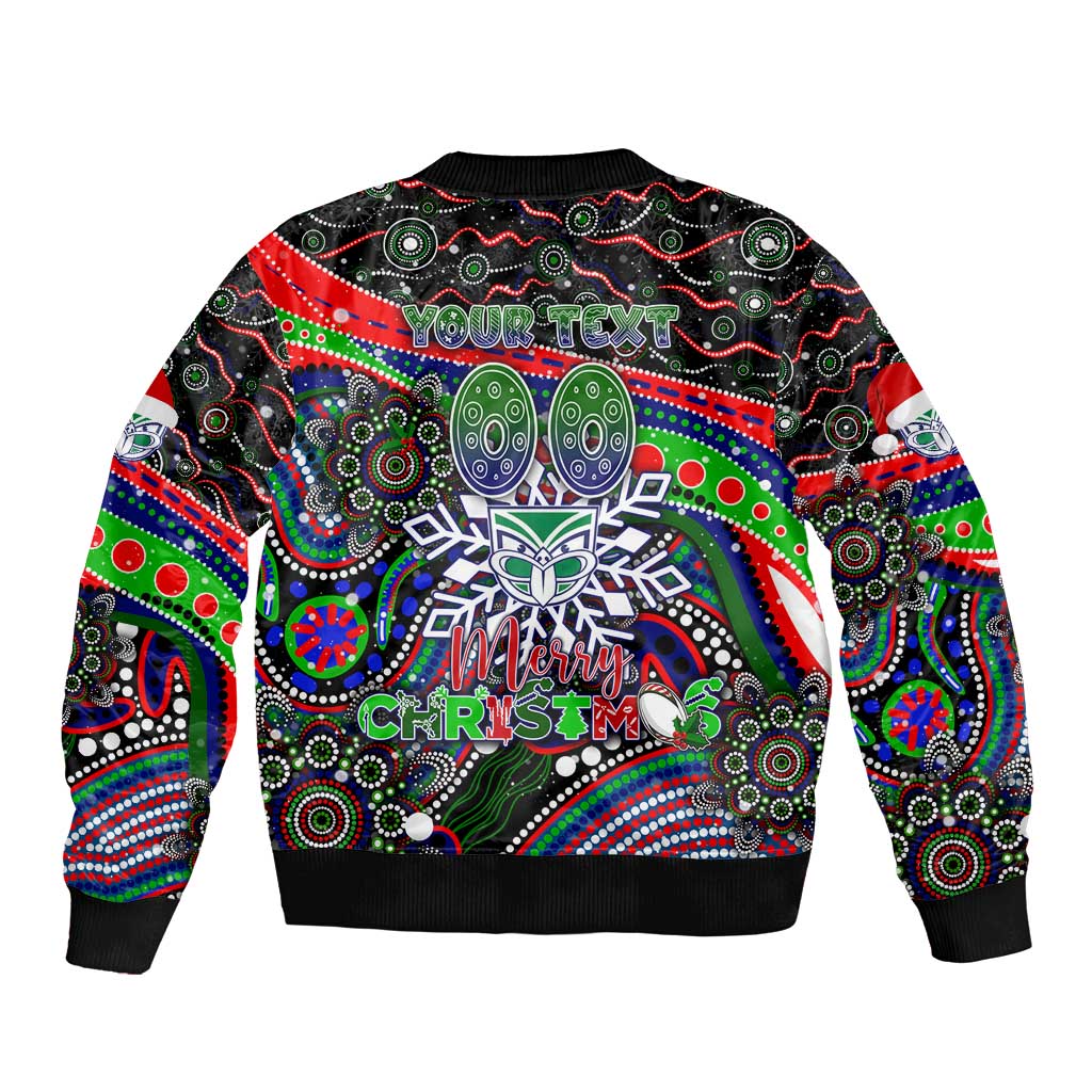 Merry Christmas New Zealand Warriors Sleeve Zip Bomber Jacket Aboriginal Santa Rugby Mascot