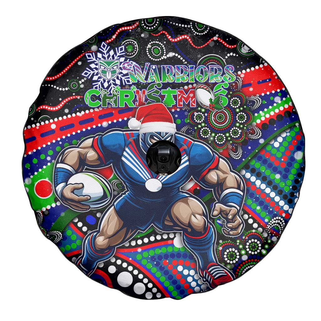 Merry Christmas New Zealand Warriors Spare Tire Cover Aboriginal Santa Rugby Mascot - Vibe Hoodie Shop