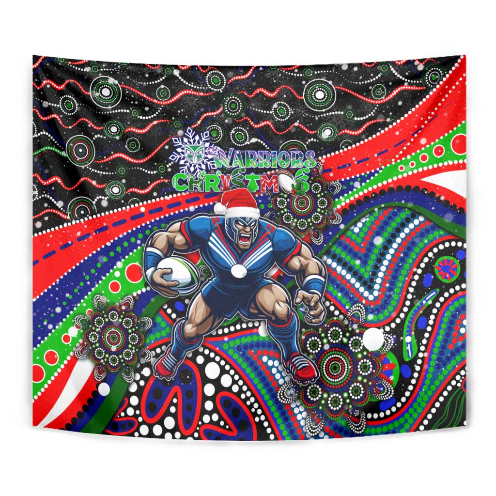 Merry Christmas New Zealand Warriors Tapestry Aboriginal Santa Rugby Mascot - Vibe Hoodie Shop