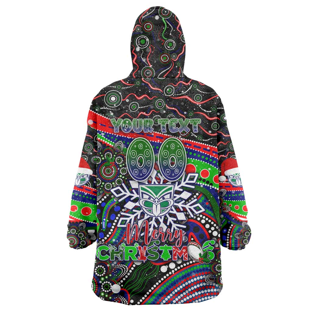 Merry Christmas New Zealand Warriors Wearable Blanket Hoodie Aboriginal Santa Rugby Mascot - Vibe Hoodie Shop