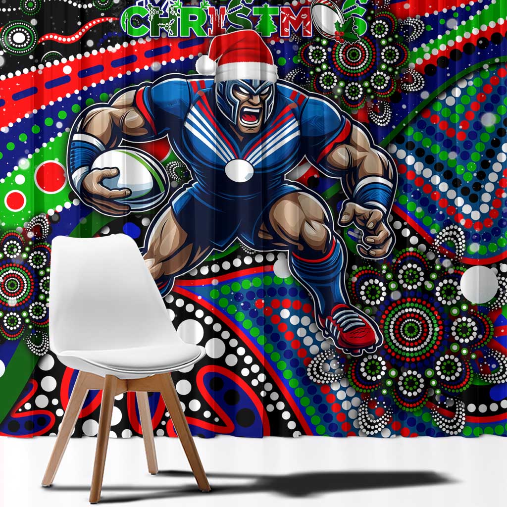 Merry Christmas New Zealand Warriors Window Curtain Aboriginal Santa Rugby Mascot