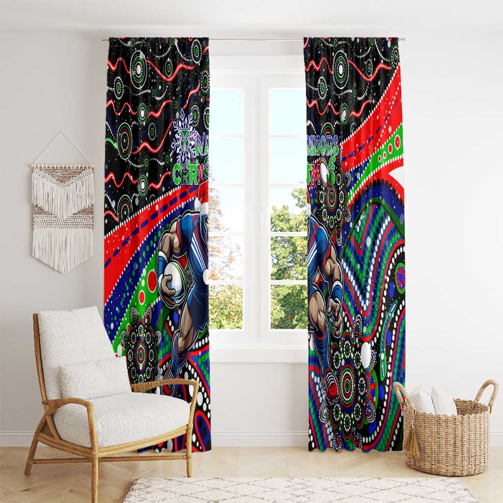 Merry Christmas New Zealand Warriors Window Curtain Aboriginal Santa Rugby Mascot