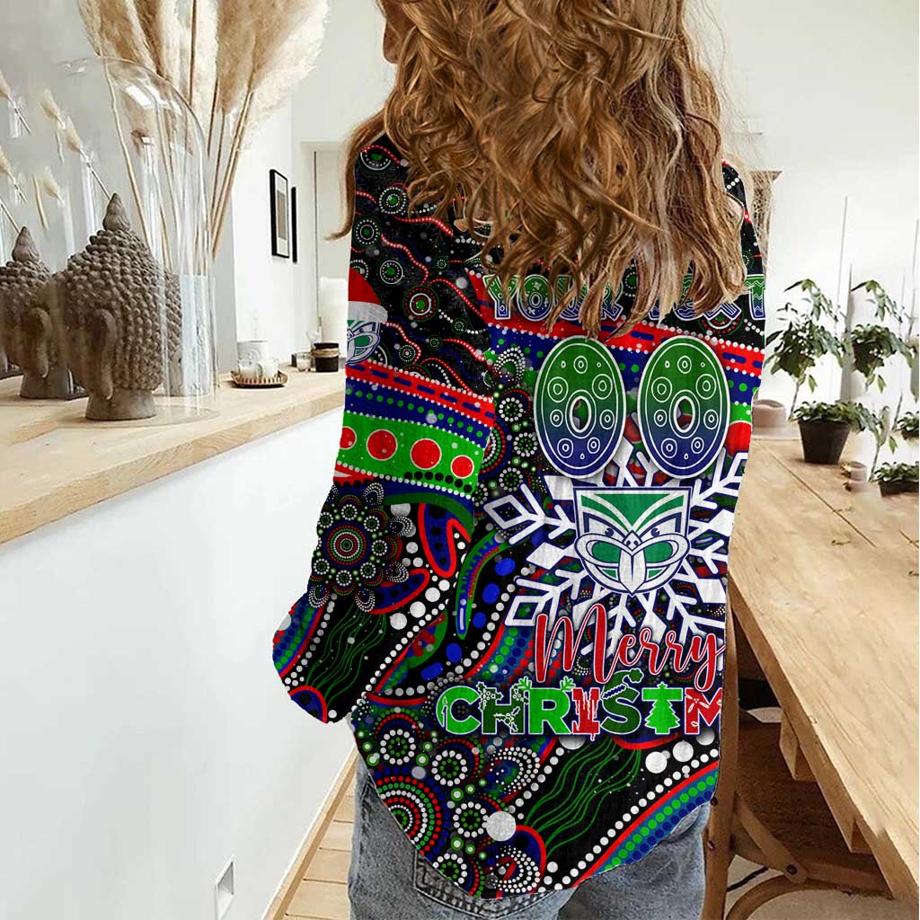 Merry Christmas New Zealand Warriors Women Casual Shirt Aboriginal Santa Rugby Mascot - Vibe Hoodie Shop