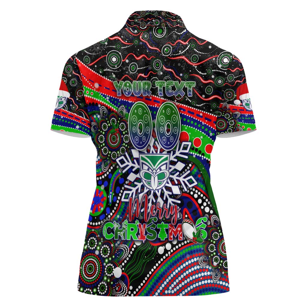 Merry Christmas New Zealand Warriors Women Polo Shirt Aboriginal Santa Rugby Mascot - Vibe Hoodie Shop