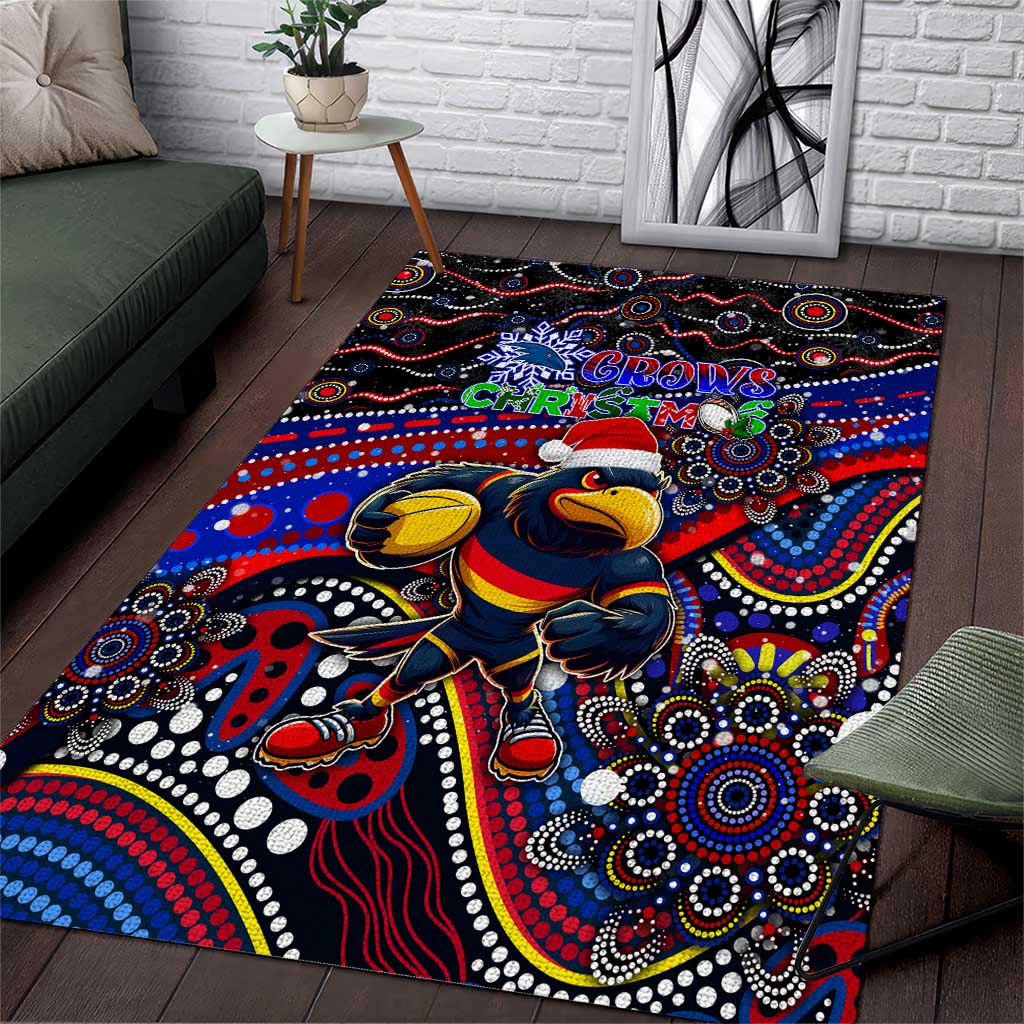 Merry Christmas AFL Adelaide Crows Area Rug Aboriginal Santa Football Mascot - Vibe Hoodie Shop