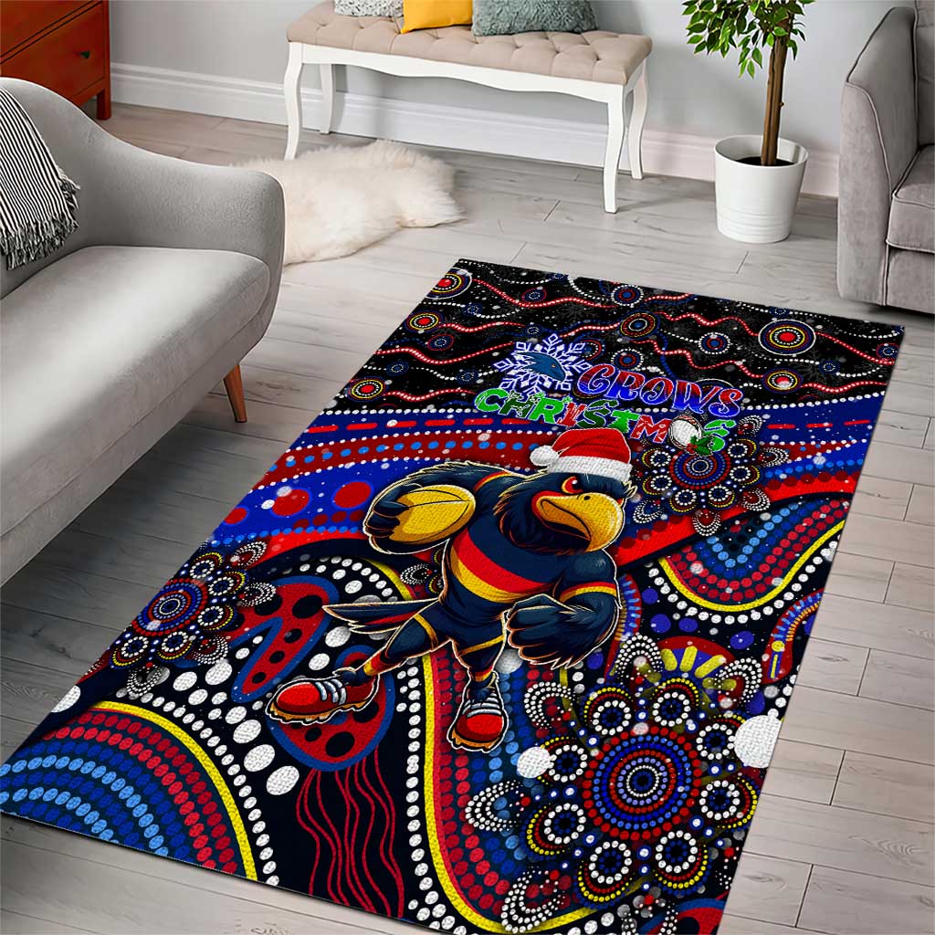 Merry Christmas AFL Adelaide Crows Area Rug Aboriginal Santa Football Mascot - Vibe Hoodie Shop