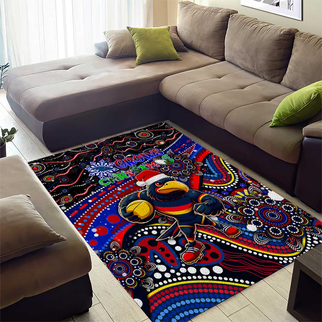 Merry Christmas AFL Adelaide Crows Area Rug Aboriginal Santa Football Mascot - Vibe Hoodie Shop