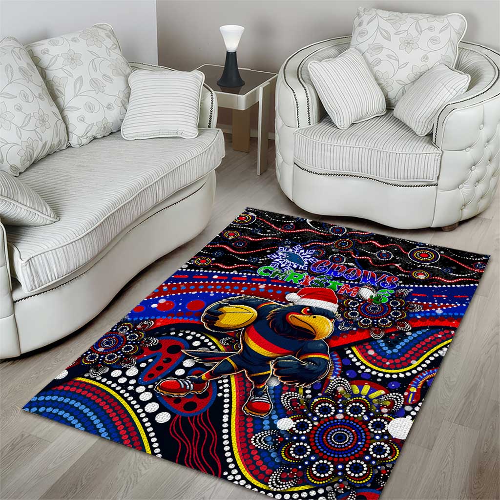 Merry Christmas AFL Adelaide Crows Area Rug Aboriginal Santa Football Mascot - Vibe Hoodie Shop