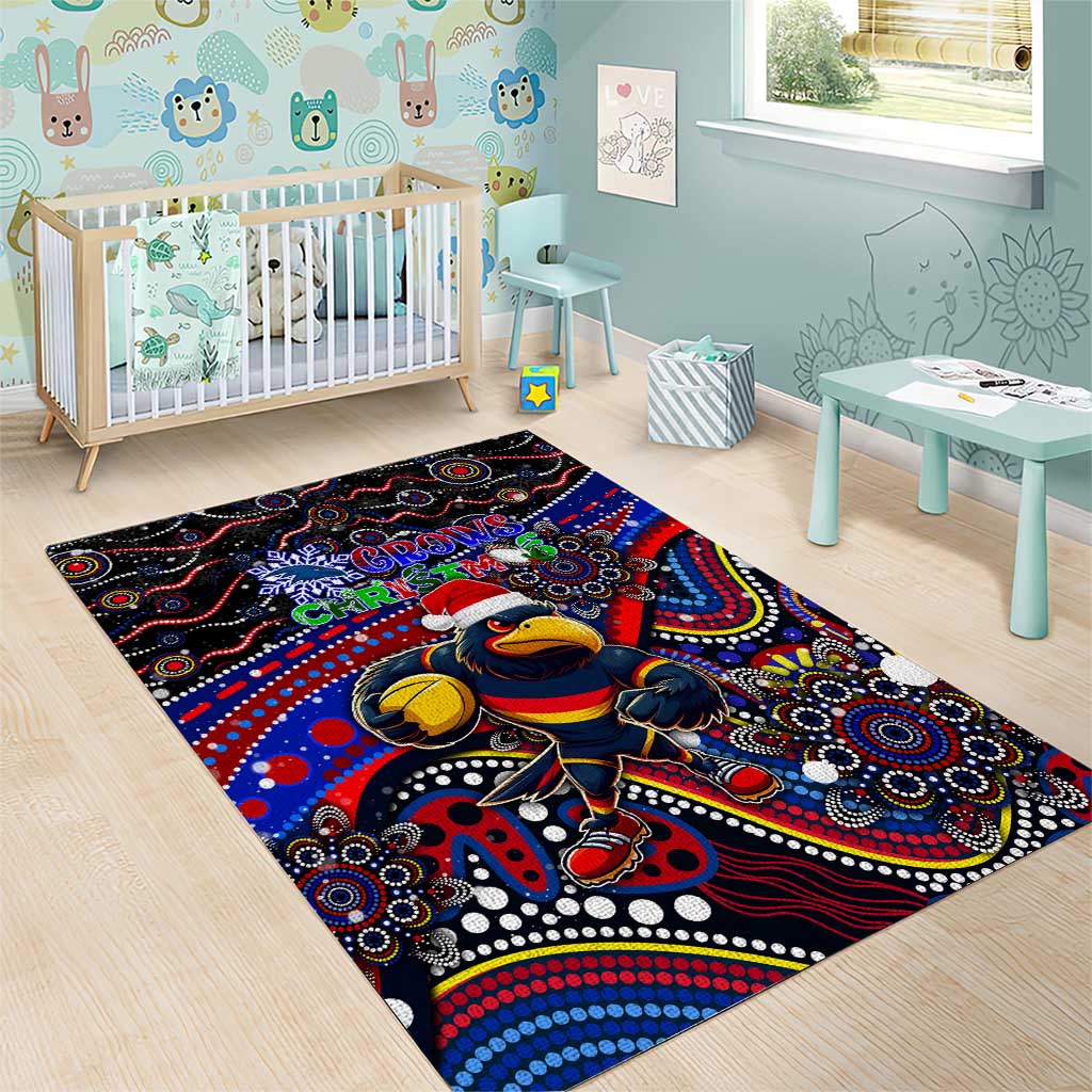 Merry Christmas AFL Adelaide Crows Area Rug Aboriginal Santa Football Mascot - Vibe Hoodie Shop