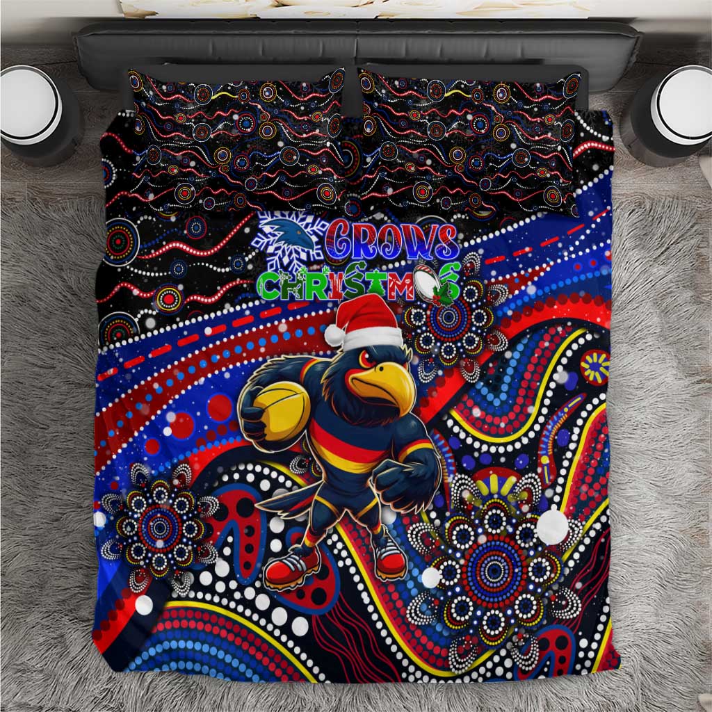 Merry Christmas AFL Adelaide Crows Bedding Set Aboriginal Santa Football Mascot - Vibe Hoodie Shop