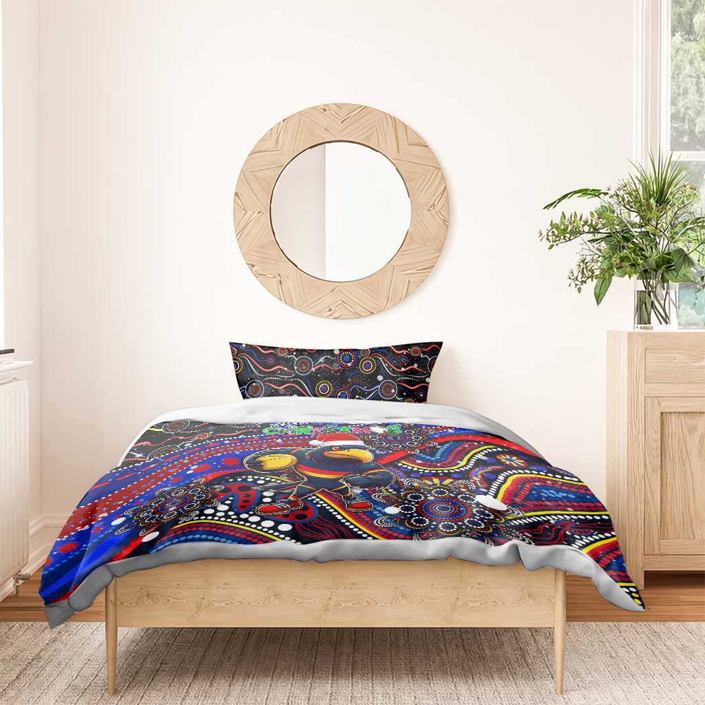 Merry Christmas AFL Adelaide Crows Bedding Set Aboriginal Santa Football Mascot - Vibe Hoodie Shop