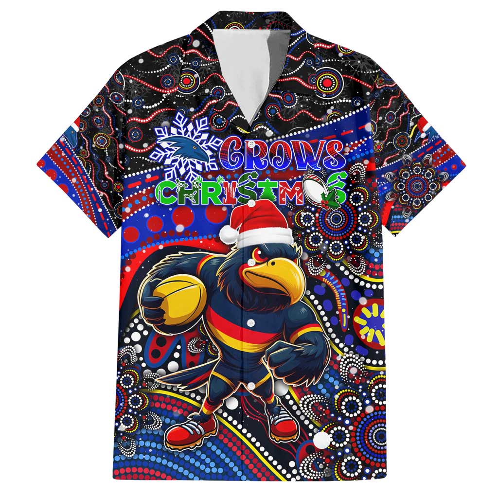 Merry Christmas AFL Adelaide Crows Hawaiian Shirt Aboriginal Santa Football Mascot - Vibe Hoodie Shop