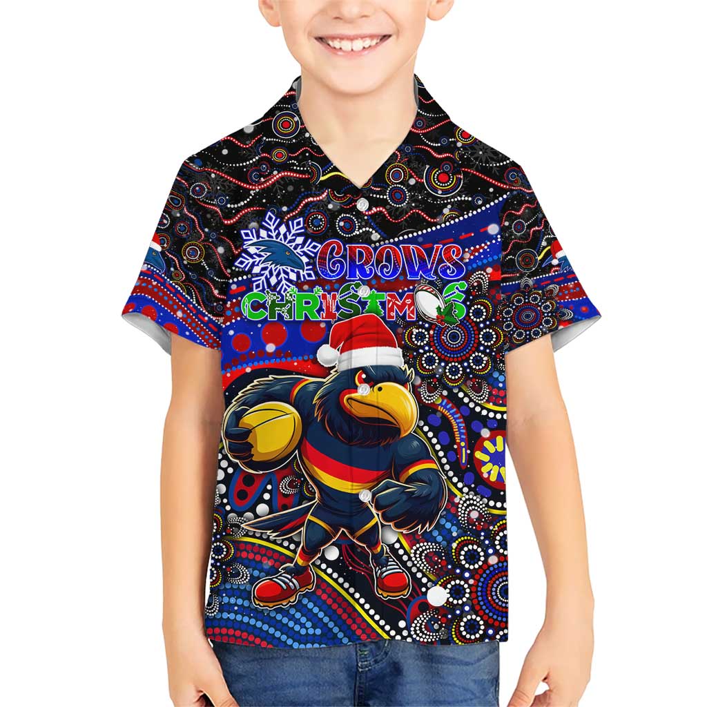 Merry Christmas AFL Adelaide Crows Hawaiian Shirt Aboriginal Santa Football Mascot - Vibe Hoodie Shop