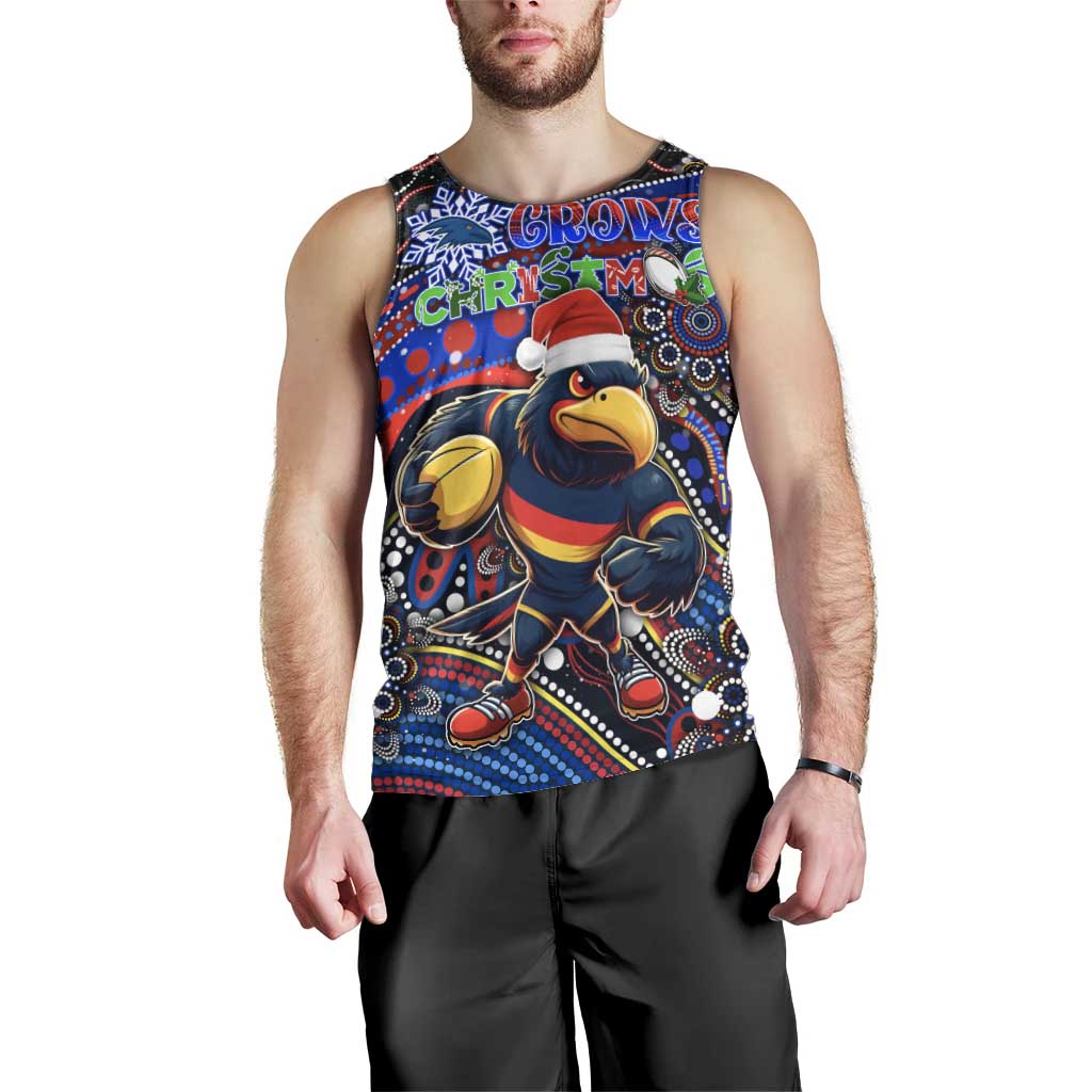 Merry Christmas AFL Adelaide Crows Men Tank Top Aboriginal Santa Football Mascot - Vibe Hoodie Shop