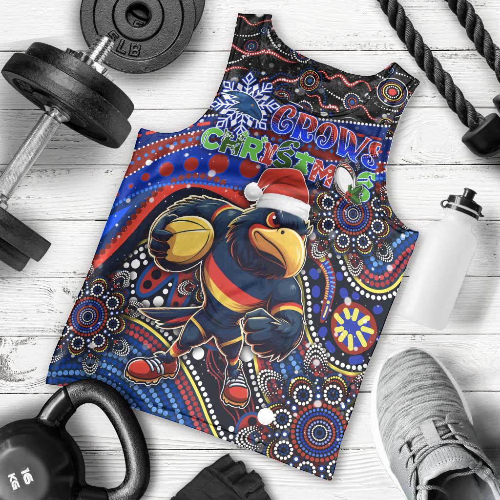 Merry Christmas AFL Adelaide Crows Men Tank Top Aboriginal Santa Football Mascot - Vibe Hoodie Shop