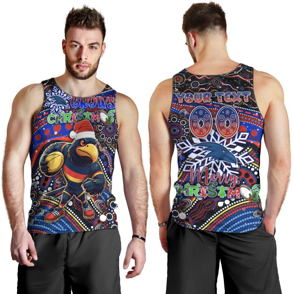 Merry Christmas AFL Adelaide Crows Men Tank Top Aboriginal Santa Football Mascot - Vibe Hoodie Shop