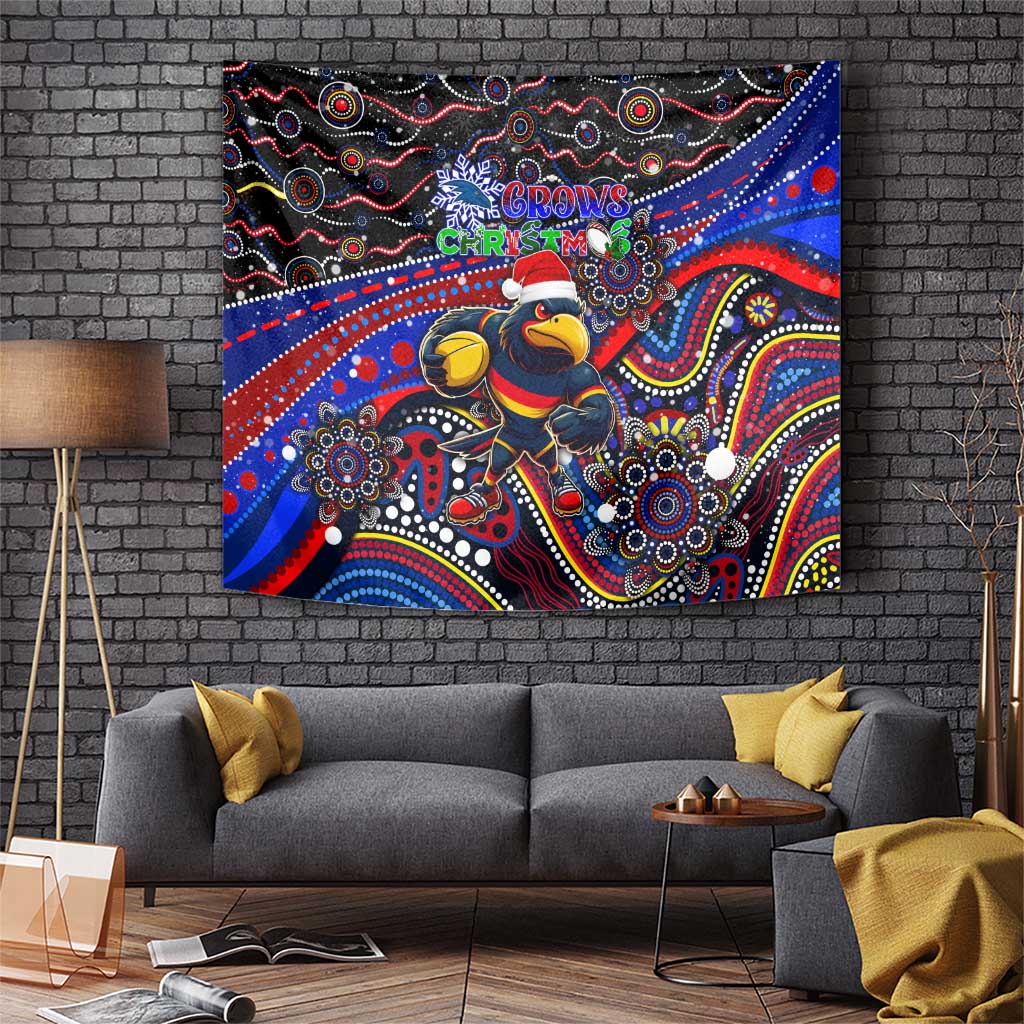 Merry Christmas AFL Adelaide Crows Tapestry Aboriginal Santa Football Mascot - Vibe Hoodie Shop