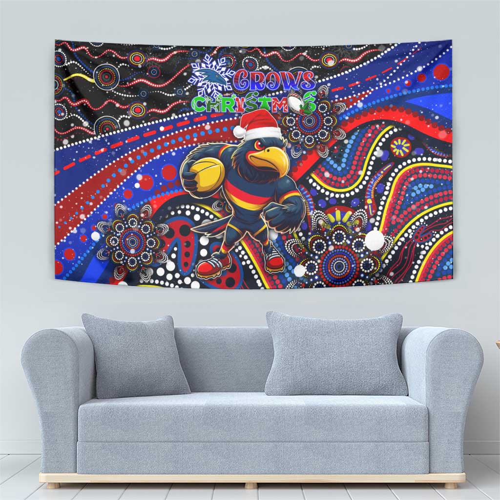 Merry Christmas AFL Adelaide Crows Tapestry Aboriginal Santa Football Mascot - Vibe Hoodie Shop